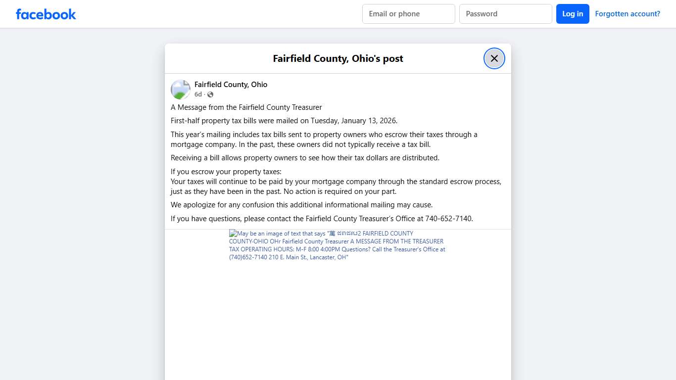 A Message from the Fairfield... - Fairfield County, Ohio Facebook