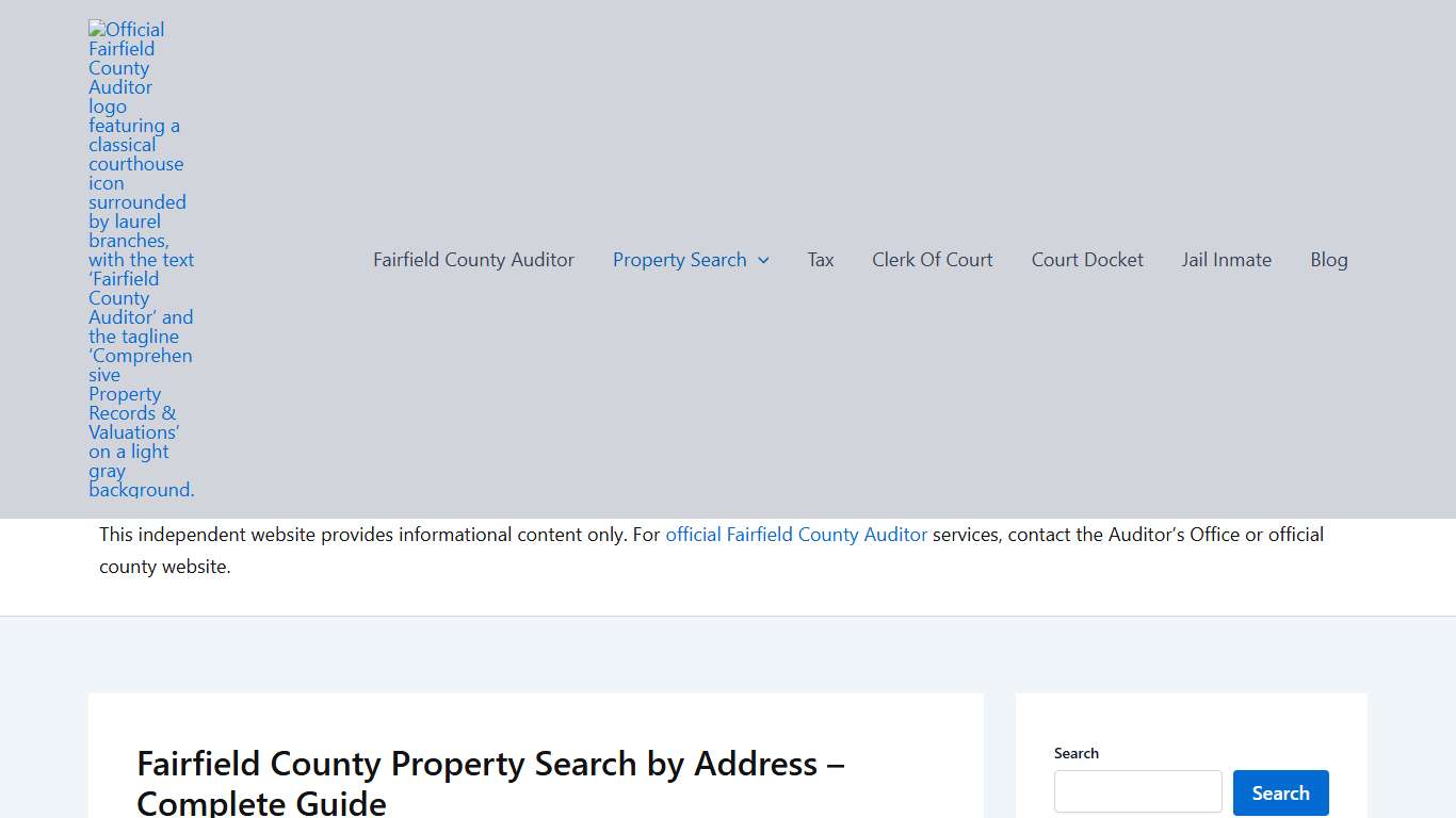 Fairfield County Property Search by Address